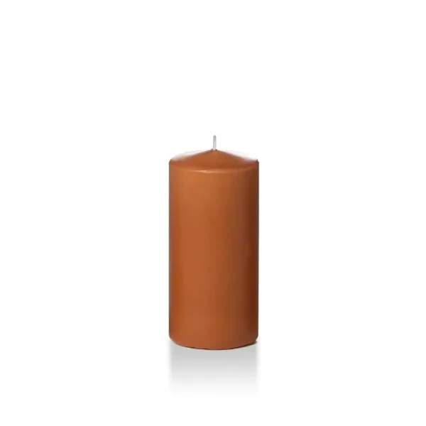 Yummi 3" x 6" Toffee Round Pillar Candles - 3 per Pack