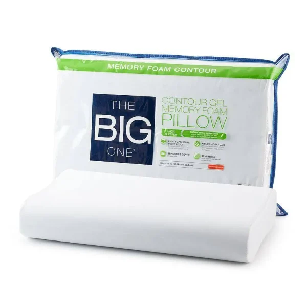 The Big One Contour Gel Memory Foam Pillow White Standard