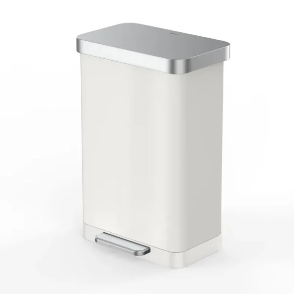 20 Gallon Step on Trash Can Qualiazero Color: White