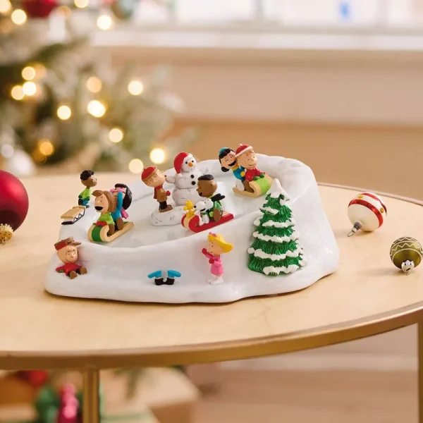 Peanuts Gang Sledding Musical Tabletop Figurine with Motion