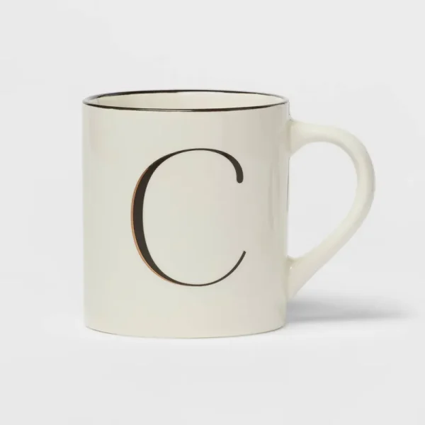 16oz Stoneware Monogram C Mug Ivory - Threshold