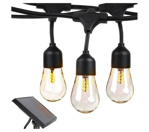 Brightech Ambience Pro - Waterproof, Solar Powered Outdoor String Lights - 27 ft
