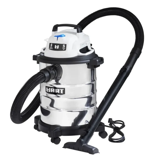 Hart 6-Gallon Stainless Steel Wet/Dry Vacuum