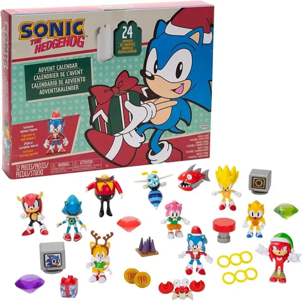 Sonic The Hedgehog Advent Calendar - 24 Surprises with Exclusive Collectible 2.5 inch Holiday Action Figures!