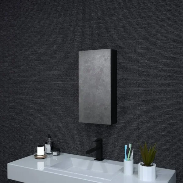 12 in. W x 24 in. H Rectangular Matte Black Aluminum Recessed/Surface Mount Medicine Cabinet with Mirror