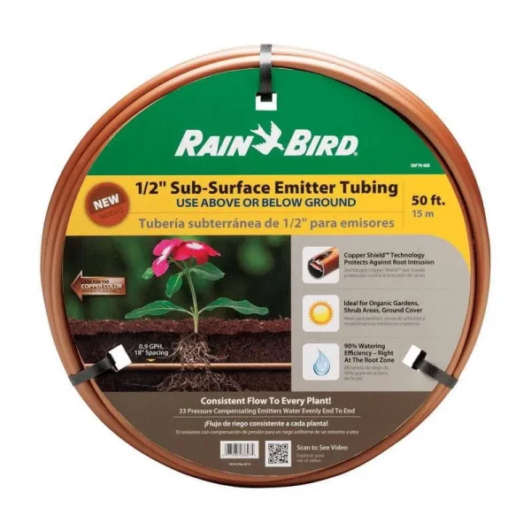 Rain Bird SSF70-50S Sub-Surface Emitter Tubing, 1/2", 50 ft.