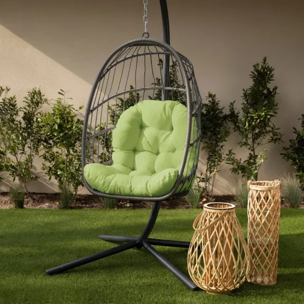 44" x 27" x 4" Outdoor Egg Chair Cushion Apple Green - Sorra Home