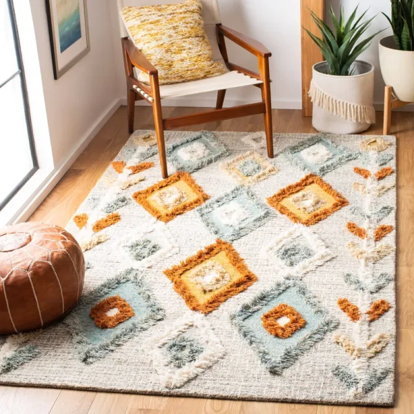 Safavieh Kenya Collection KNY665F Handmade Grey/Blue Rug - 6' x 9'