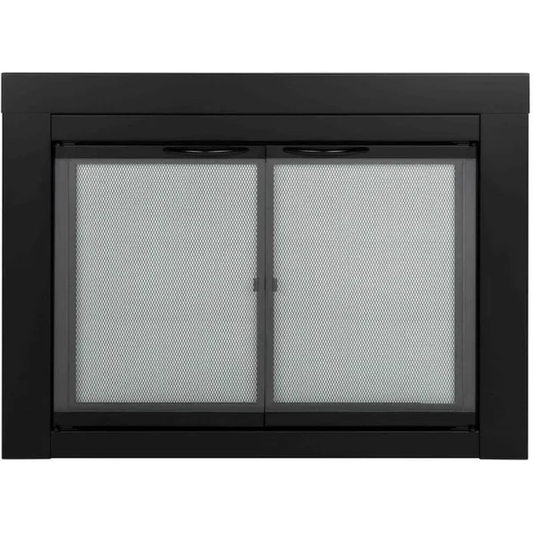 Pleasant Hearth AN-1012 Alpine Fireplace Glass Door Black Large