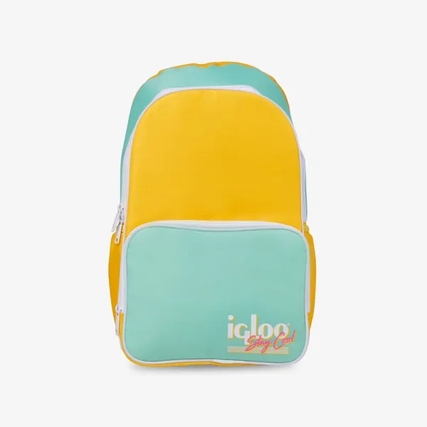 Igloo Retro Backpack Cooler - Yellow & Mint - 18 in