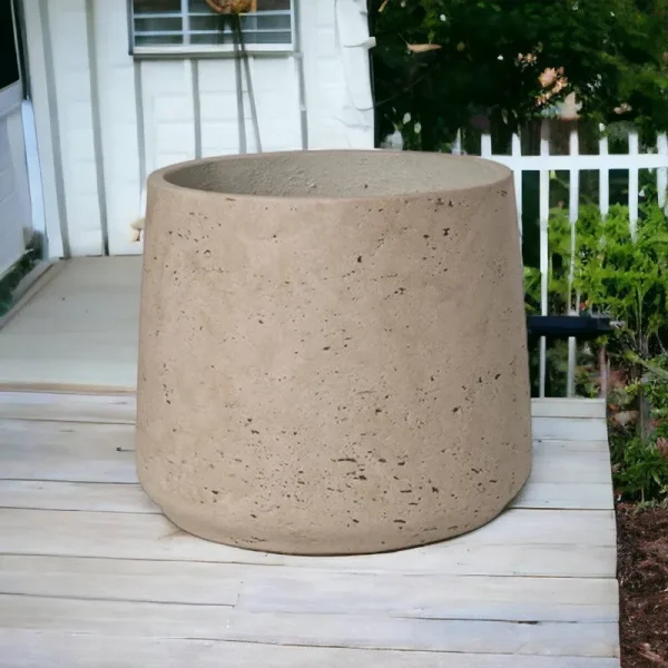 Adona Fibercement Pot Planter AllModern Size: 8" H x 8" W x 8" D, Color: Gray