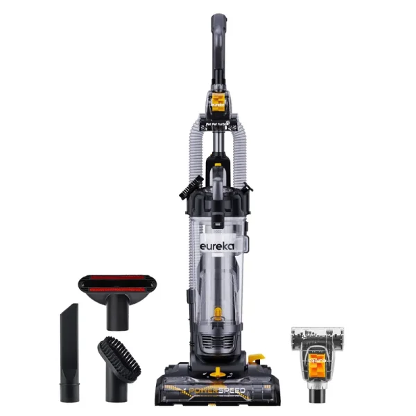 Eureka Neu181d PowerSpeed Lightweight Powerful Upright Vacuum Cleaner for Carpet and Hard Floor, Pet Turbo, Black,Yellow - New