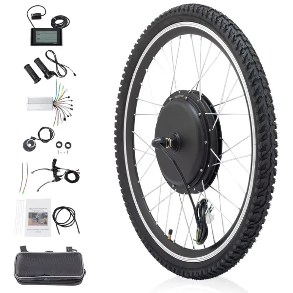 Ktaxon 48V 1000W Electric Bicycle Motor Kit, 26" Front Wheel E - Bike Conversion Kit W/ LCD Display (without Battery)