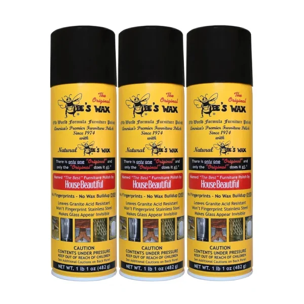 Original Bee's Wax Spray Furniture Polish Lemon Scent 1 Ounce 3 Count(3)
