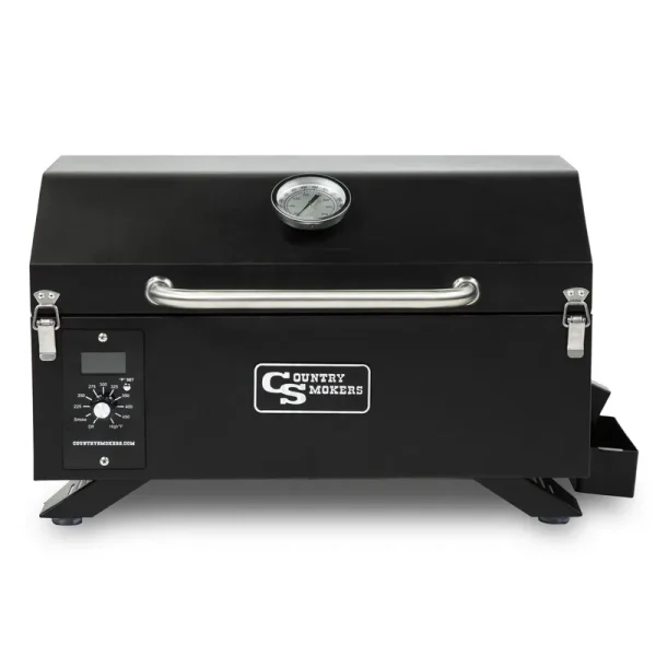 Country Smokers Traveler - Portable Wood Pellet Grill, Black