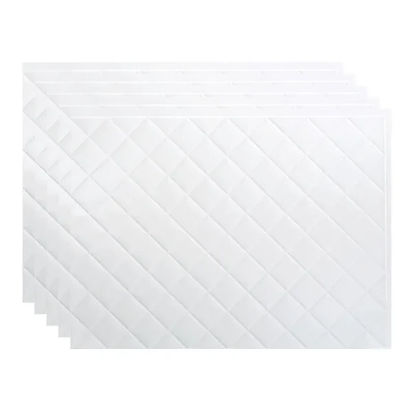 Fasade 18in x 24in Quilted Gloss White Backsplash Panel (5 Pack)