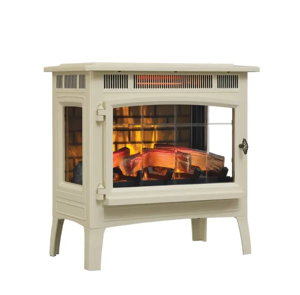 Duraflame 3D Cream Infrared Electric Fireplace Stove with Remote Control