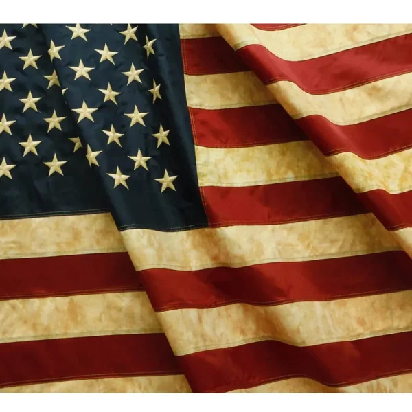 Anley Vintage Style Tea Stained American US Nylon Flag Antiqued USA Flags 3x5 ft