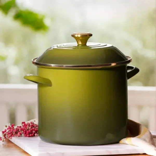 Le Creuset Enamel on Steel Stockpot | Olive, 10 Qt.