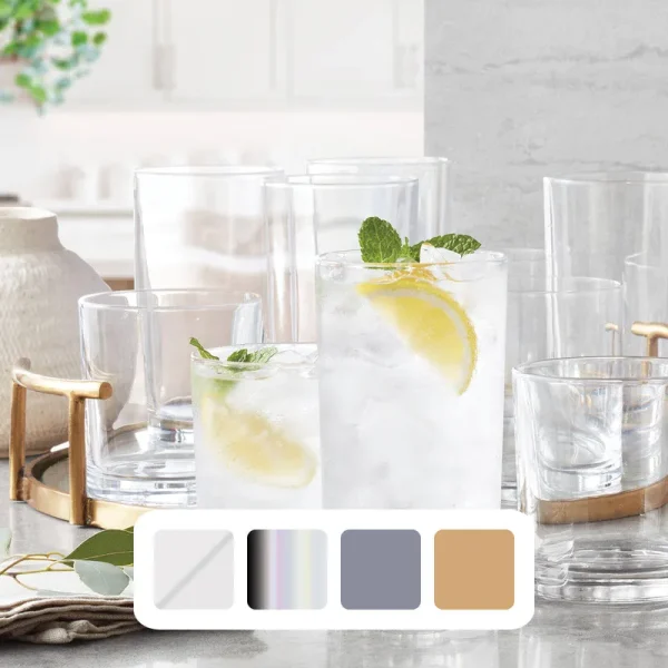 Member's Mark 16 Piece Crystal Drinkware Set (Clear)