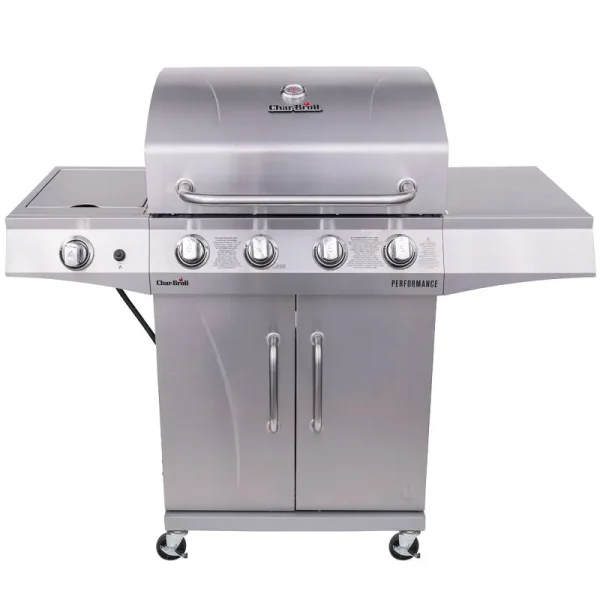 Char-Broil Performance Silver 4-Burner Liquid Propane GAS Grill with 1 Side Burner