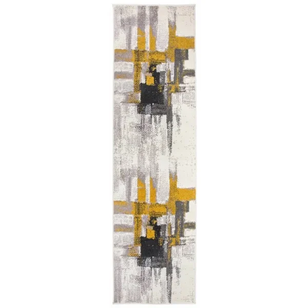 Doucette Abstract Gold Area Rug Wade Logan Rug Size: Runner 2' x 7'