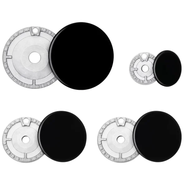 Lapert Upgraded Cooker Hat Set,Surface Gas Stove Burner Caps and Burner Head Replacement Kit,Fits Most Gas Stove Burners,Black