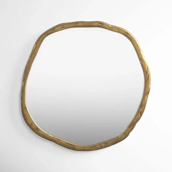 Nola Distressed Accent Mirror Size: 36.5" x 36.5", Finish: Gold