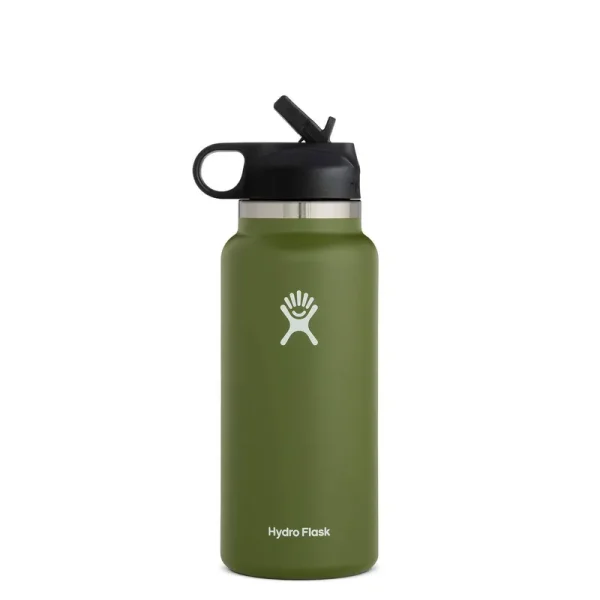 Hydro Flask Wide Mouth 32 oz. Bottle with Straw Lid, Olive