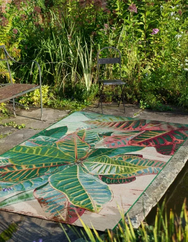 Outdoor Botanical 10x14 Colorful Area Rug Indoor Outdoor Rug