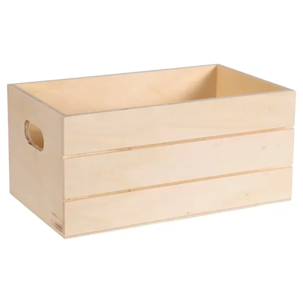 Crafter's Square Rectangular Wooden Crate with Handles