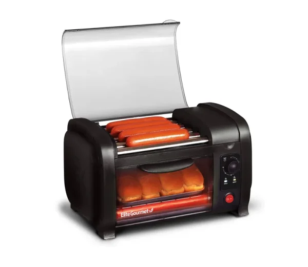 Elite Cuisine Hot Dog Roller / Toaster Oven, Black