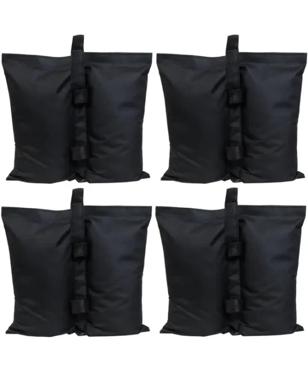 Sunnydaze Polyester Sandbag Canopy Weights - Black - Set of 4
