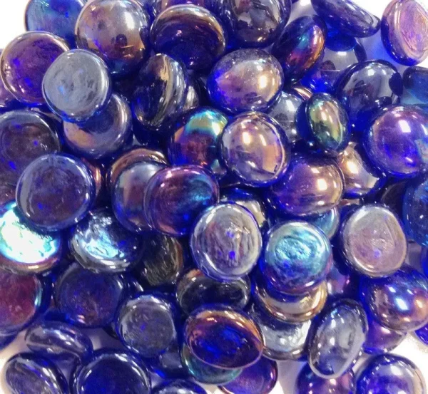 Creative Stuff Glass - Glass Gems - Vase Fillers (1 lb, Cobalt Blue Irid)