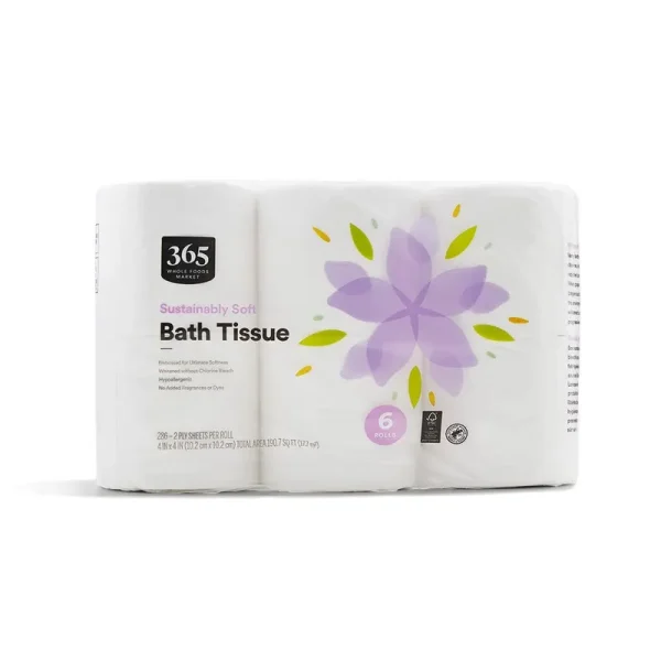 365 by Whole Foods Market, Bath Tissue Double Roll 286 Sheet 6 Count, 286 Count