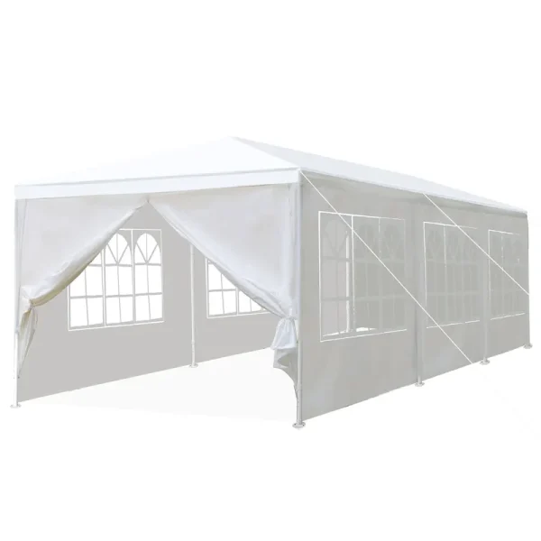 10x30 Outdoor Gazebo Wedding Party Tent White Canopy Pavilion with 8 Removable Sidewalls for Camping Shelter BBQ Cater Events Beach
