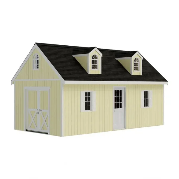 Best Barns Arlington 12 ft. x 24 ft. Wood Storage Shed Kit, Clear