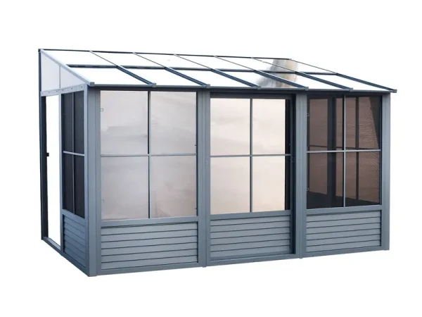 Gazebo Penguin Florence Add-A-Room with Metal Roof 8 ft. x 16 ft., Slate