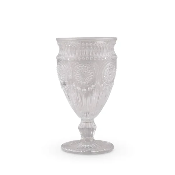 Vintage Style Pressed Glass Goblet Clear
