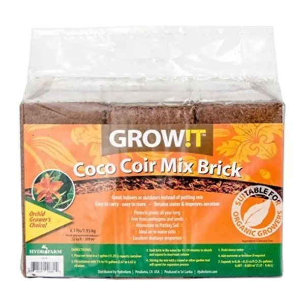 GROW!T - Coco Coir Mix Brick (Pack of 3)