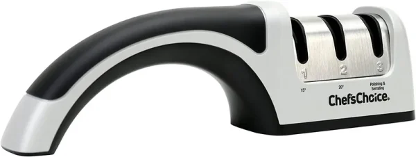 Chef'sChoice 4643 PRONTOPro Diamond Hone Manual Knife Sharpener Extremely Fast Sharpening Euro-American and Asian Style Knives Precise Bevel Angle Con