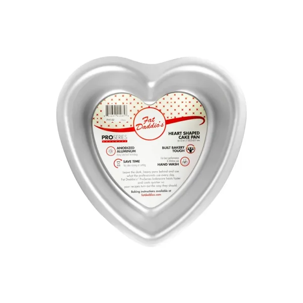 6 Pack: Fat Daddio's ProSeries 6 inch x 2 inch Heart Cake Pan, Silver
