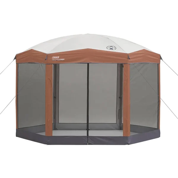 Coleman Hex Instant Screened Canopy/Gazebo, Brown