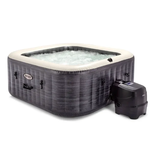 Intex 28449EP PureSpa Plus Greystone Inflatable Square Hot Tub Spa 83 x 28"
