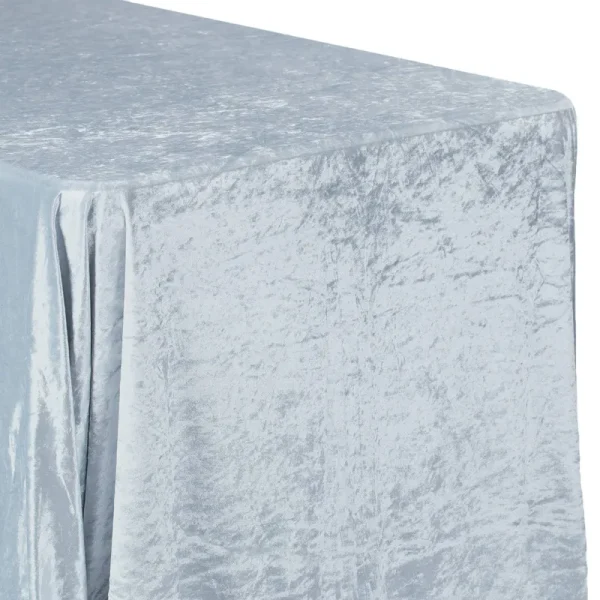 Dusty Blue Velvet Rectangular Tablecloth Size: 90 x 132 in | Wedding | Event | Wholesale by CV Linens