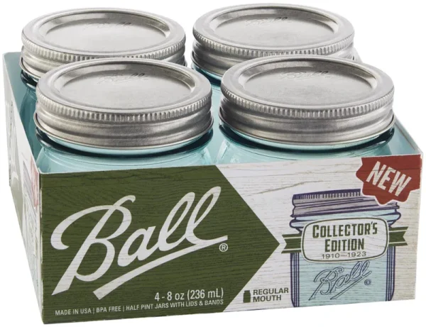 Ball 6894018 0.5 Pint Regular Mouth Collection Jar - 4 per Pack