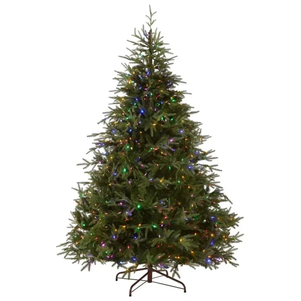 Frasier Grande Green Artificial Fir Christmas Tree with LED Color Lights Light Color: White, Size: 9'H