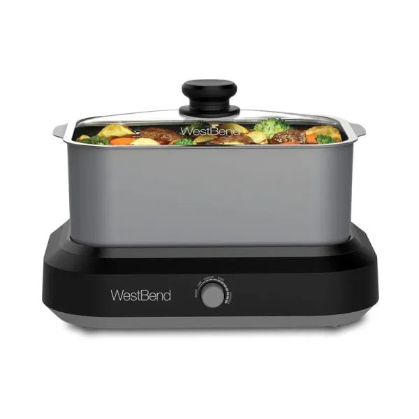 West Bend 87905 Slow Cooker Large Capacity Non-Stick Variable Temperature Control Includes Travel Lid and Thermal Carrying CA