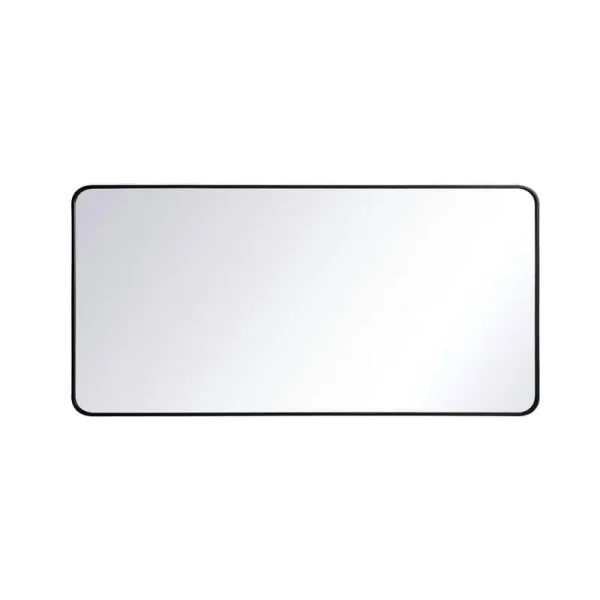 Elegant Furniture Timeless Home 60 in. H x 30 in. W Black Modern Soft Corner Rectangular Wall Mirror