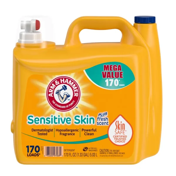 Arm & Hammer 170 fl. oz. Sensitive Skin Plus Fresh Scent Liquid Laundry Detergent, 170 Loads